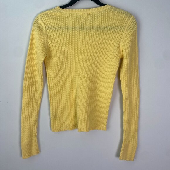 Polo Jeans 100% Cotton Y2K Womens Lightweight Sweater Butter Yellow Size M - Picture 8 of 8